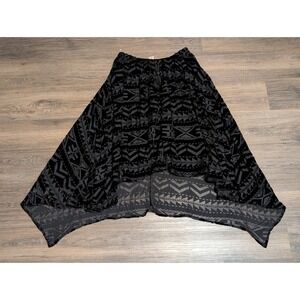 NWT Denim & Supply Ralph Lauren Black Velvet Tribal Shadow Asymmetric Skirt S